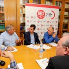 El secretario general del PSOE de Castilla y León, Luis Tudanca, y el secretario general de UGT Castilla y León, Faustino Temprano, celebran una reunión de trabajo-ICAL