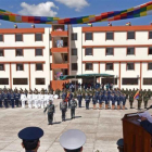 El presidente boliviano Evo Morales durante su discurso de inauguración de la academia militar.-REUTERS