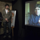 Acto de Junts per Catalunya donde Carles Puigdemont ha intervenido mediante vídeoconferencia.-ALBERT BERTRAN