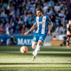 Joan Jordán durante un choque con el Espanyol.-EL MUNDO