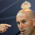 Zinedine Zidane, en la rueda de prensa de este sábado en Madrid.-EFE