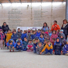 Alumnos del Colegio Vicente Aleixandre, encargados de ‘reinaugurar’ ayer el Museo de las Villas Romanas.-EL MUNDO
