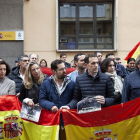 Varios representantes públicos acudieron a la concentración de Valladolid en señal de apoyo al trabajo de la Policía Nacional en Cataluña.-ICAL