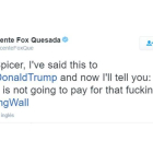 Tuit del expresidente de México Vicente Fox sobre el muro de Trump.-