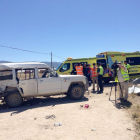 Accidente de tráfico, con dos allecidos y nueve heridos, en el kilómetro 11 de la N-502, a la altura del término municipal de la localidad abulense de Salobral.-ICAL