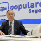 Gómez de la Serna, en la reuda de prensa de la semana pasada.-ICAL