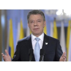 El presidente Juan Manuel Santos, durante su alocución al país sobre el proceso de paz.-EFRAÍN HERRERA / EFE