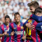 Los jugadores del Barça celebran un gol.-Foto:  JOAN MONFORT