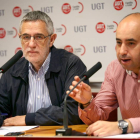 El secretario general de UGT Castilla y León, Agustín Prieto (I), presenta las propuestas de su sindicato para los Presupuestos de la Junta-Ical