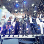 Un momento del concierto de los triunfitos, ayer, en el escenario de la Antigua Hípca.-PABLO REQUEJO