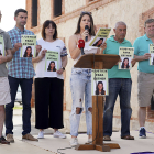 Familiares de Esther López intervienen en la anterior concentración en Traspinedo. ICAL