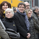 Encuentro de los diputados de Junts per Catalunya con Carles Puigdemont, este viernes en Bruselas.-VIRGINIA MAYO (AP)