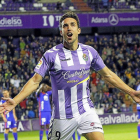 Jaime Mata celebra con los brazos abiertos el gol marcado al Oviedo el pasado sábado.-J.M. LOSTAU