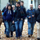 Anna Gabriel de camino a la Audiencia Nacional en solidaridad con los detenidos por la quema de fotos del Rey.-DAVID CASTRO