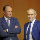 Carlos Villar y Víctor Caramanzana ayer, en la sede de la Cámara de Comercio de Valladolid.-ICAL