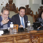 Manuel Saravia, Óscar  Puente y Ana Redondo durante el pleno del Ayuntamiento de Valladolid.-J.M.LOSTAU