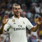 Gareth Bale celebra un gol esta temporada.-SERGIO PEREZ (REUTERS)