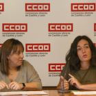 Sheila Mateos Canelo, secretaria de Salud Laboral y Juventud de Comisiones Obreras de Castilla y León y Luzma Bártulos, responsable del Departamento de Juventud de CCOO-CyL (D).-ICAL