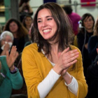 La portavoz de Podemos en el Congreso, Irene Montero, en su vuelta a la vida pública en el acto La vida, en el centro.-LUCA PIERGIOVANNI (EFE)