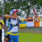 María Arranz carga el arco durante el Campeonato de España.-EL MUNDO