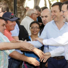 El líder del PP, Mariano Rajoy, este martes en un acto electoral en Almería.-EFE/Carlos Barba