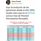 Mensaje  de Puente en el que mezcla las pensiones y la prisión revisable.-E. M.