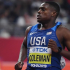 Coleman, camino de bajar de los 10 segundos (9,98) en su serie.-AFP / JEWEL SAMAD