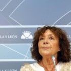 La secretaria de Sanidad de PSCyL y portavoz de esta materia del grupo Socialista en las Cortes regionales, Mercedes Martín, hace un balance de legilsatura en políticas sanitarias.-ICAL