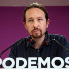 Pablo Iglesias, en rueda de prensa tras las elecciones del 26-M.-LUCA PIERGIOVANNI (EFE)