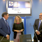 Los consejeros de Familia e Igualdad de Oportunidades, Alicia García; de Sanidad, Antonio María Sáez; y de Educación, Fernando Rey.-E.M.