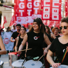 Soria reclama los derechos laborales al ritmo de los tambores.-ICAL