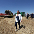 La consejera de Agricultura y Ganadería, Milagros Marcos, ofrece los datos relativos a la cosecha de cereales de 2018.-RUBÉN CACHO / ICAL