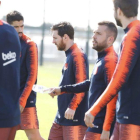 Messi junto a sus compañeros del Barça.-FC BARCELONA