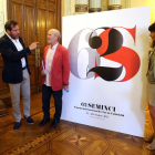 Óscar Puente, Javier Angulo y Ana Redondo ayer, durante la presentación de Seminci.-ICAL