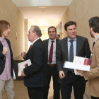 Los portavoces de los diferentes grupos parlamentarios, antes de la reunión sobre la reforma del Estatuto en las Cortes de Castilla y León-ICAL