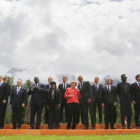 Los líderes de los países más industrializados, juntos en la reunión del G-7 en Elmau, Alemania.-Foto: AP