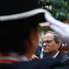 El president Quim Torra, en el Fossar de les Moreres, en Barcelona-FERRAN NADEU