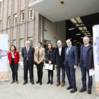 La directora del Centro de Carrefour II, Almudena Villalba; la gerente de Relaciones Externas de Mercadona, Laura del Palacio; el presidente del Banco de Alimentos, Jesús Mediavilla; la atleta olímpica Mayte Martínez; el gerente manager de Makro, José Mar-Ical