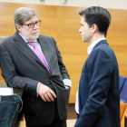 El presidente de Cecale, Santiago Aparicio, y el confundador de CEO MytripleA, Jorge Antón, participan en una jornada sobre financiación alternativa para pymes-Ical