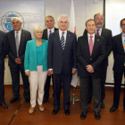 El responsable autonómico de la organización, José Varela Rodríguez, junto con los presidentes provinciales de Cruz Roja-Ical