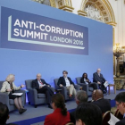 La cumbre de la corrupción en Londres, este jueves.-POOL