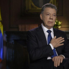 Santos asegura en su despedida que el mayor logro de su Gobierno fue la paz con las FARC.-EFRAÍN HERRERA