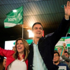 Pedro Sánchez y Susana Díaz, en un mitin del PSOE en Marbella (Málaga) durante la campaña para las elecciones andaluzas de 2018.-EFE / DANIEL PÉREZ