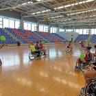 Inclusport y Aula, ayer, durante el entrenamiento conjunto.-EM