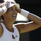 Muguruza celebra la victoria sobre Wozniacki.-REUTERS