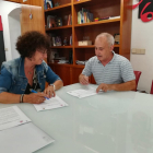 Firma del convenio entre Rafaela Romero y Rufo Martín.-AYUNTAMIENTO DE VALLADOLID