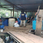 Un laborartorio clandestino de drogas en Guatemala.-