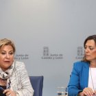 La vicepresidenta y portavoz de la Junta de Castilla y León, Rosa Valdeón, comparece en rueda de prensa posterior al Consejo de Gobierno junto a la consejera de Agricultura, Milagros Marcos-ICAL