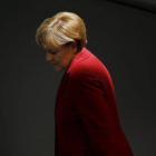 La canciller Angela Merkel se reúne en el Bundestag en Berlín, Alemania.-Foto: REUTERS