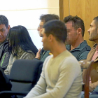 Los cuatro encausados, Manuel Martínez, Vicenta Panduro, Pablo Azcona y Adrián Blanco, en la vista del primer día del juicio.-ICAL